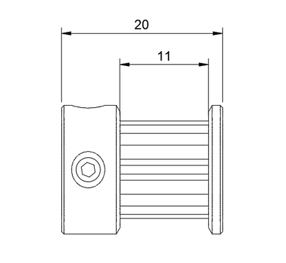 GT2 20T Pulley (9mm belt) - BRS-ENGINEERING
