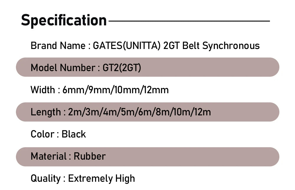 Gates 2GT belt